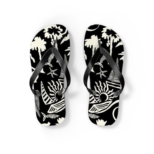 Tropical Hawaiian Vibes Flip Flops | Beach Sandal Print