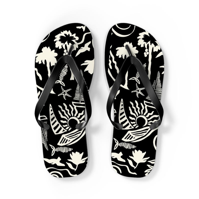 Tropical Hawaiian Vibes Flip Flops | Beach Sandal Print