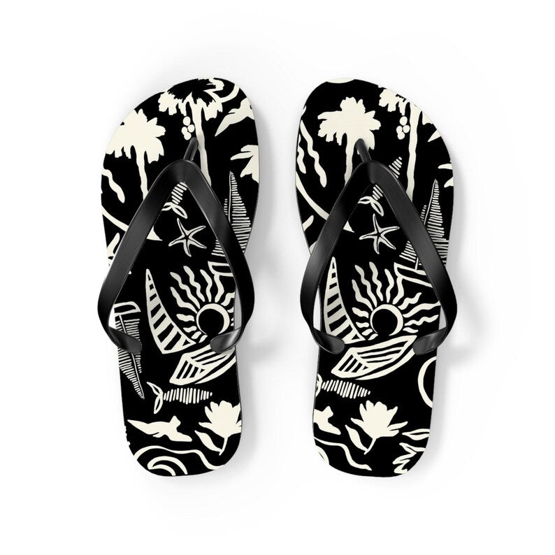Tropical Hawaiian Vibes Flip Flops | Beach Sandal Print