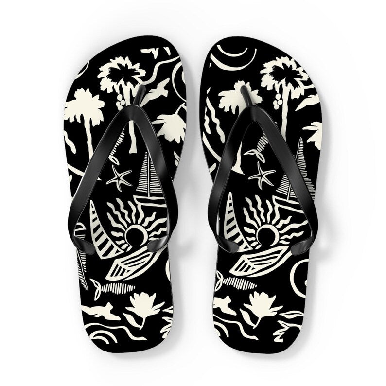 Tropical Hawaiian Vibes Flip Flops | Beach Sandal Print