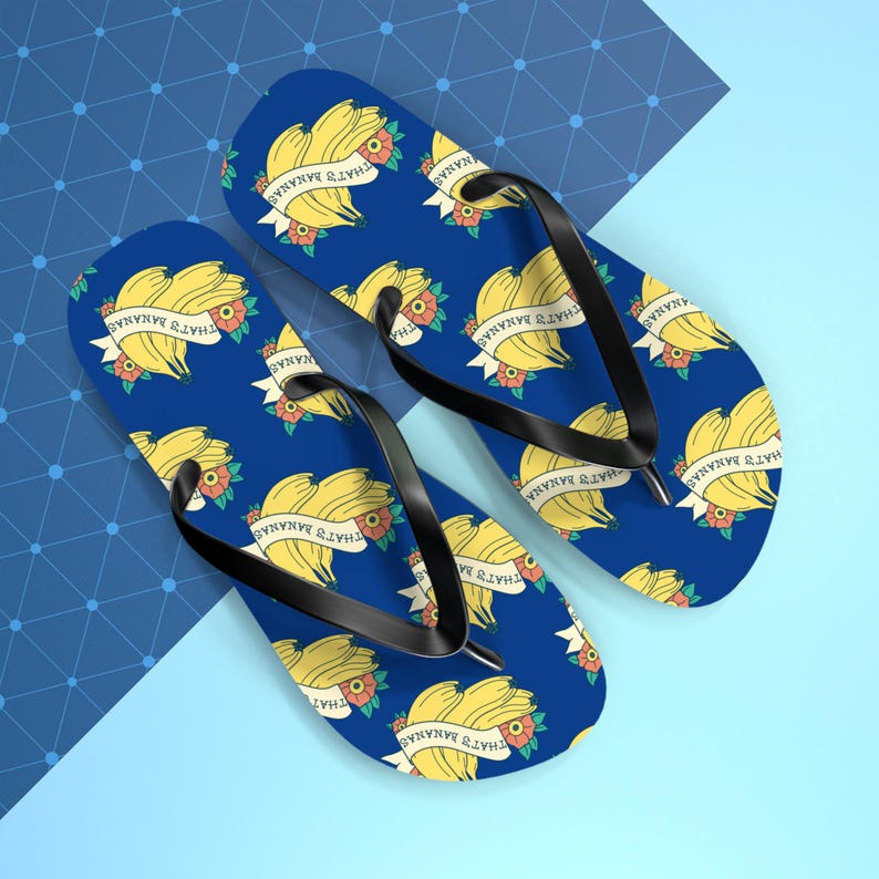 Thats Bananas Flip Flops | Funny Banana Forgetful Mom Beach Sandals