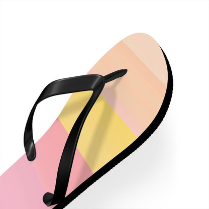 Personalized Pastel Stripes Flip Flops | Pink Peach Yellow Beach Sandals
