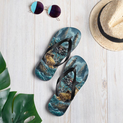 Pirate Flip Flops | Treasure Chest & Stormy Sea | Sublimation Sandals