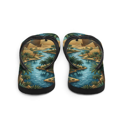 Ancient Egyptian Flip Flops | Pyramid & Nile River Sublimation Sandals