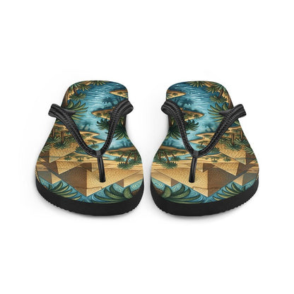 Ancient Egyptian Flip Flops | Pyramid & Nile River Sublimation Sandals