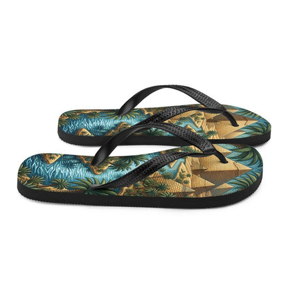 Ancient Egyptian Flip Flops | Pyramid & Nile River Sublimation Sandals