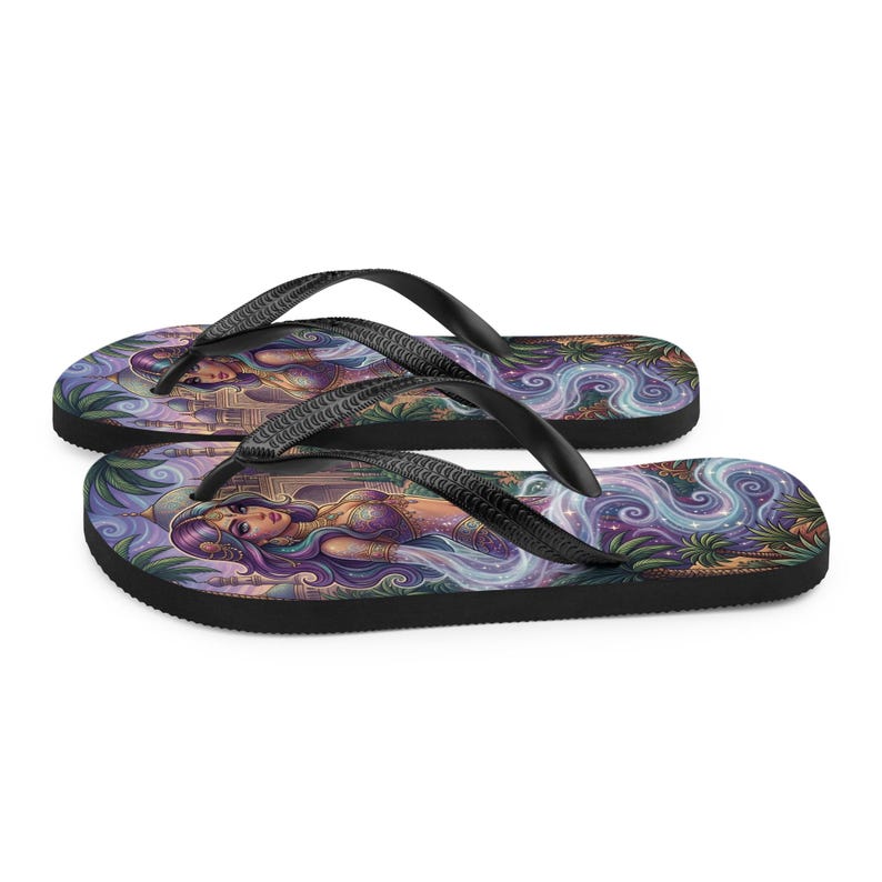 Magical Fantasy Flip Flops | Arabian Genie Girl & Enchanted Palace Sandals