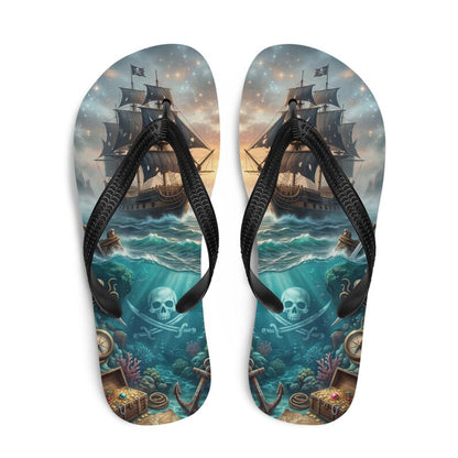 Pirate Ship Flip Flops | Undersea Treasure Sublimation Sandals