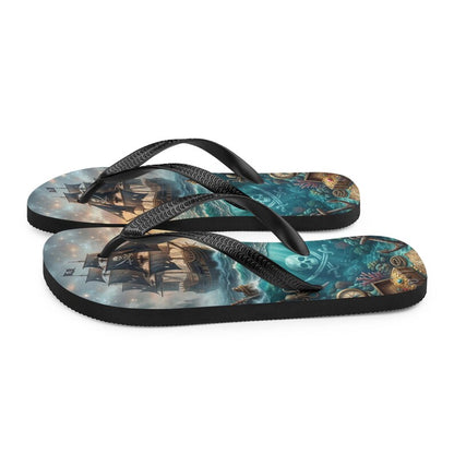 Pirate Ship Flip Flops | Undersea Treasure Sublimation Sandals