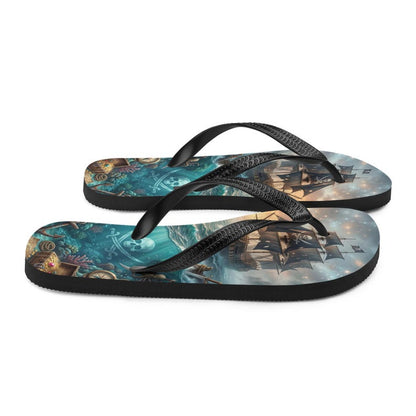 Pirate Ship Flip Flops | Undersea Treasure Sublimation Sandals