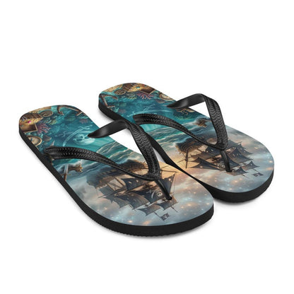 Pirate Ship Flip Flops | Undersea Treasure Sublimation Sandals