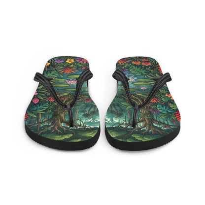 Jungle Flip Flops | Tropical Rainforest Lagoon Sublimation Sandals