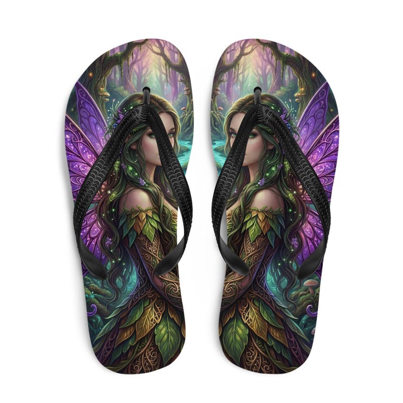 Fantasy Fairy Sandals | Forest Fae Sublimation Flip Flops