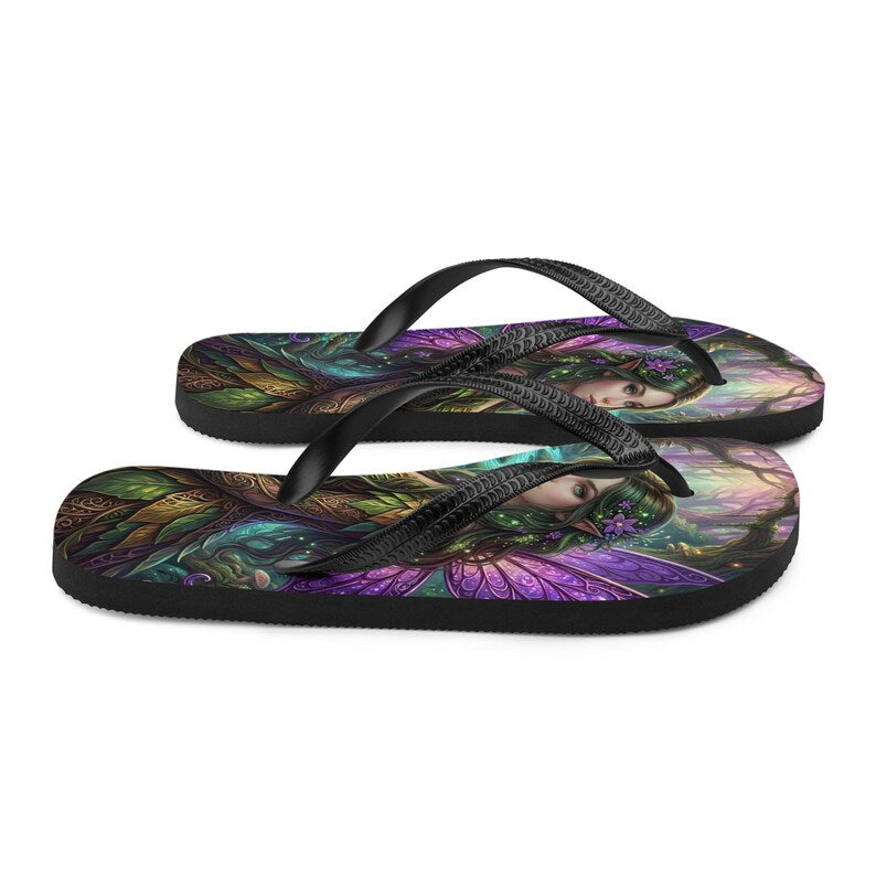Fantasy Fairy Sandals | Forest Fae Sublimation Flip Flops