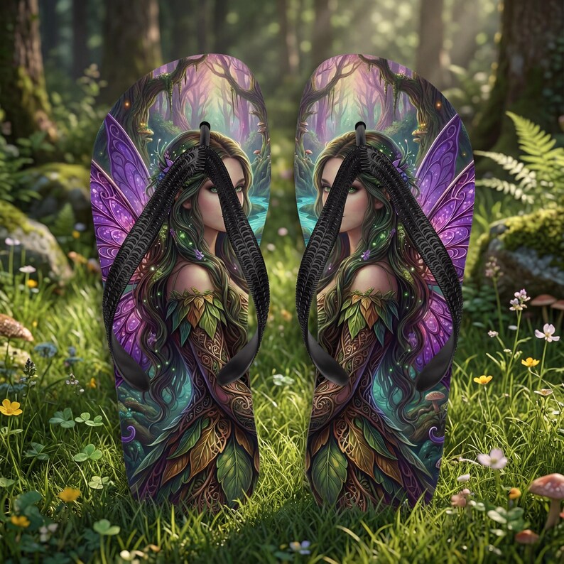 Fantasy Fairy Sandals | Forest Fae Sublimation Flip Flops