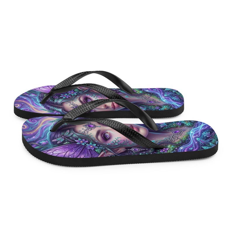 Fairy Flip Flops | Magical Purple Fae Fantasy Sandals