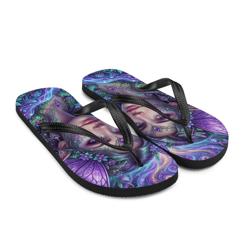 Fairy Flip Flops | Magical Purple Fae Fantasy Sandals