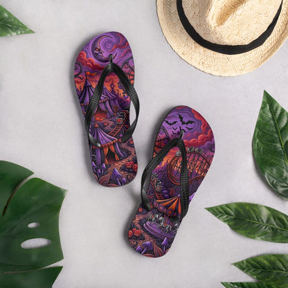 Spooky Carnival Flip Flops | Halloween Amusement Park Sandals