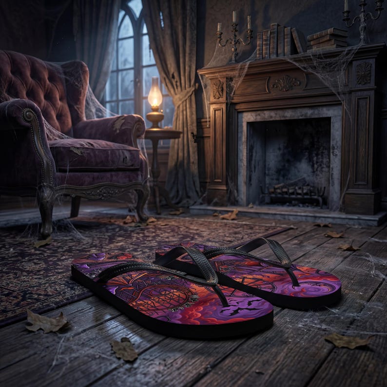 Spooky Carnival Flip Flops | Halloween Amusement Park Sandals