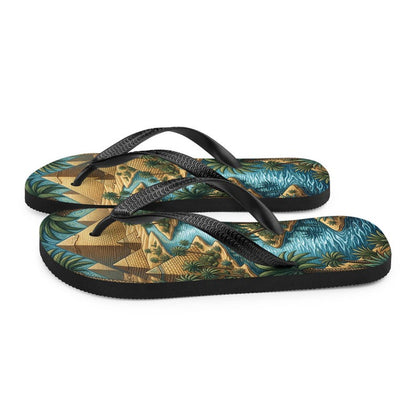 Ancient Egyptian Flip Flops | Pyramid & Nile River Sublimation Sandals