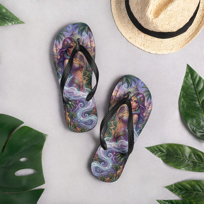 Magical Fantasy Flip Flops | Arabian Genie Girl & Enchanted Palace Sandals