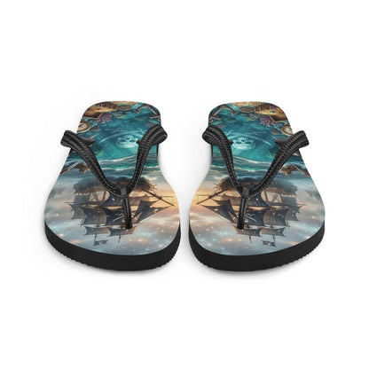 Pirate Ship Flip Flops | Undersea Treasure Sublimation Sandals