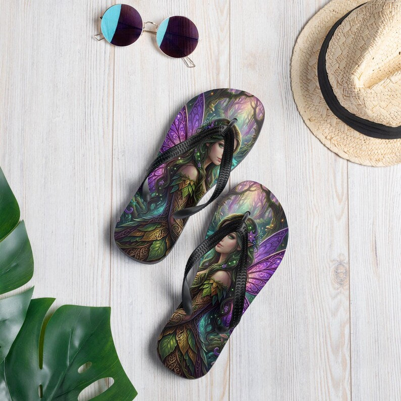 Fantasy Fairy Sandals | Forest Fae Sublimation Flip Flops