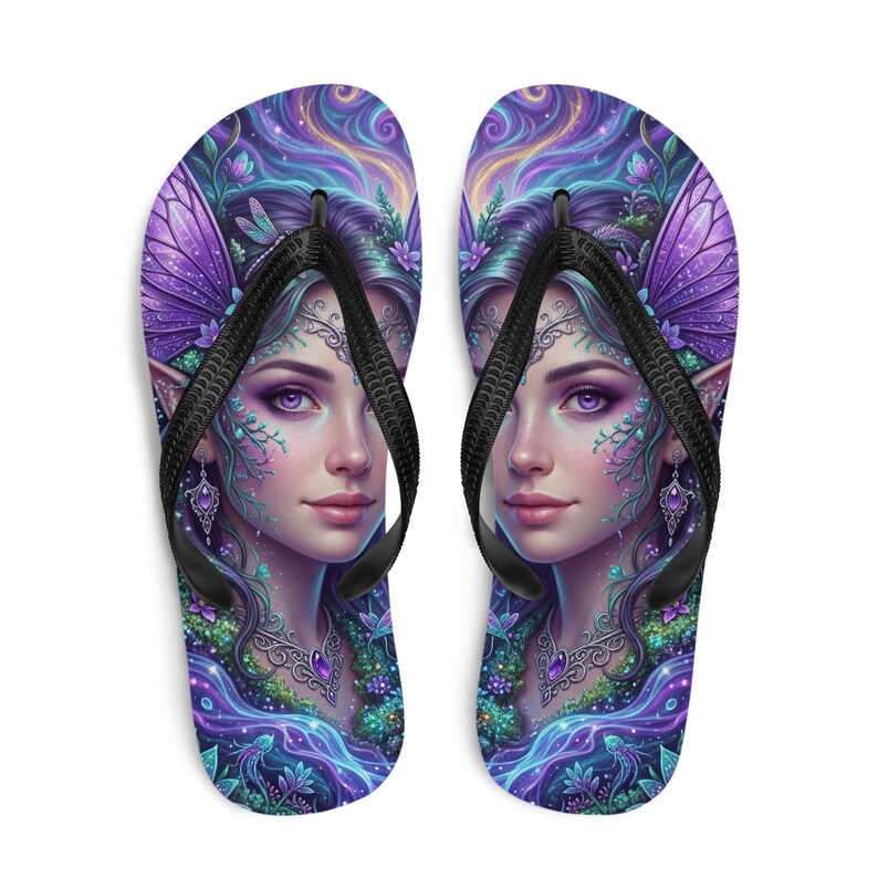 Fairy Flip Flops | Magical Purple Fae Fantasy Sandals