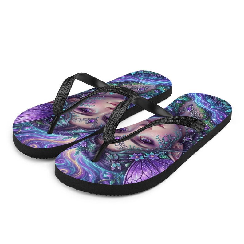 Fairy Flip Flops | Magical Purple Fae Fantasy Sandals