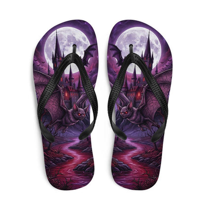 Gothic Flip Flops | Vampire Bat | Haunted Castle Sandals