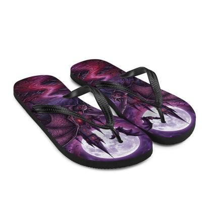 Gothic Flip Flops | Vampire Bat | Haunted Castle Sandals