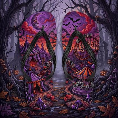 Spooky Carnival Flip Flops | Halloween Amusement Park Sandals
