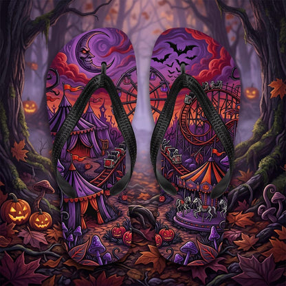 Spooky Carnival Flip Flops | Halloween Amusement Park Sandals